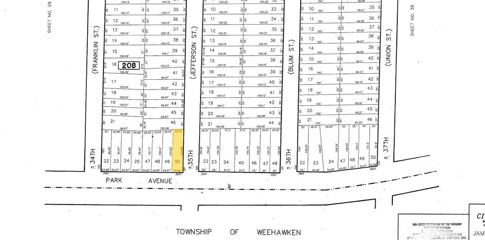 3417 Park Ave, Weehawken, NJ à vendre - Plan cadastral – Image 3 sur 24