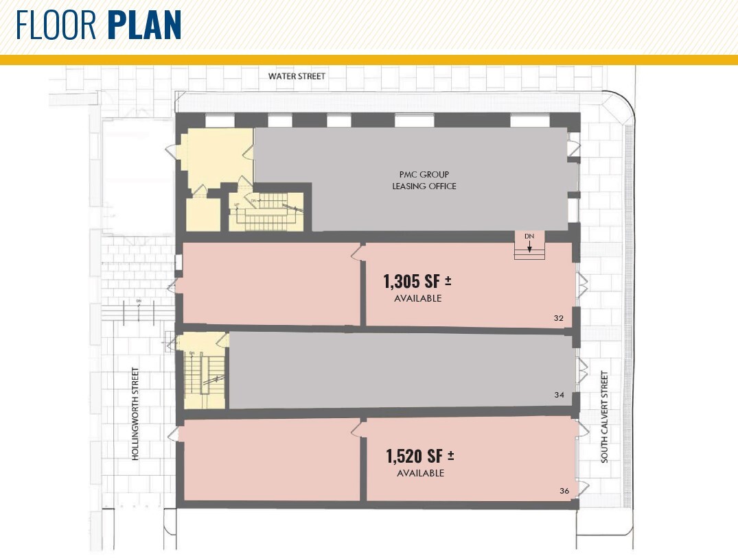 32-36 S Calvert St, Baltimore, MD à louer Plan d’étage– Image 1 sur 1