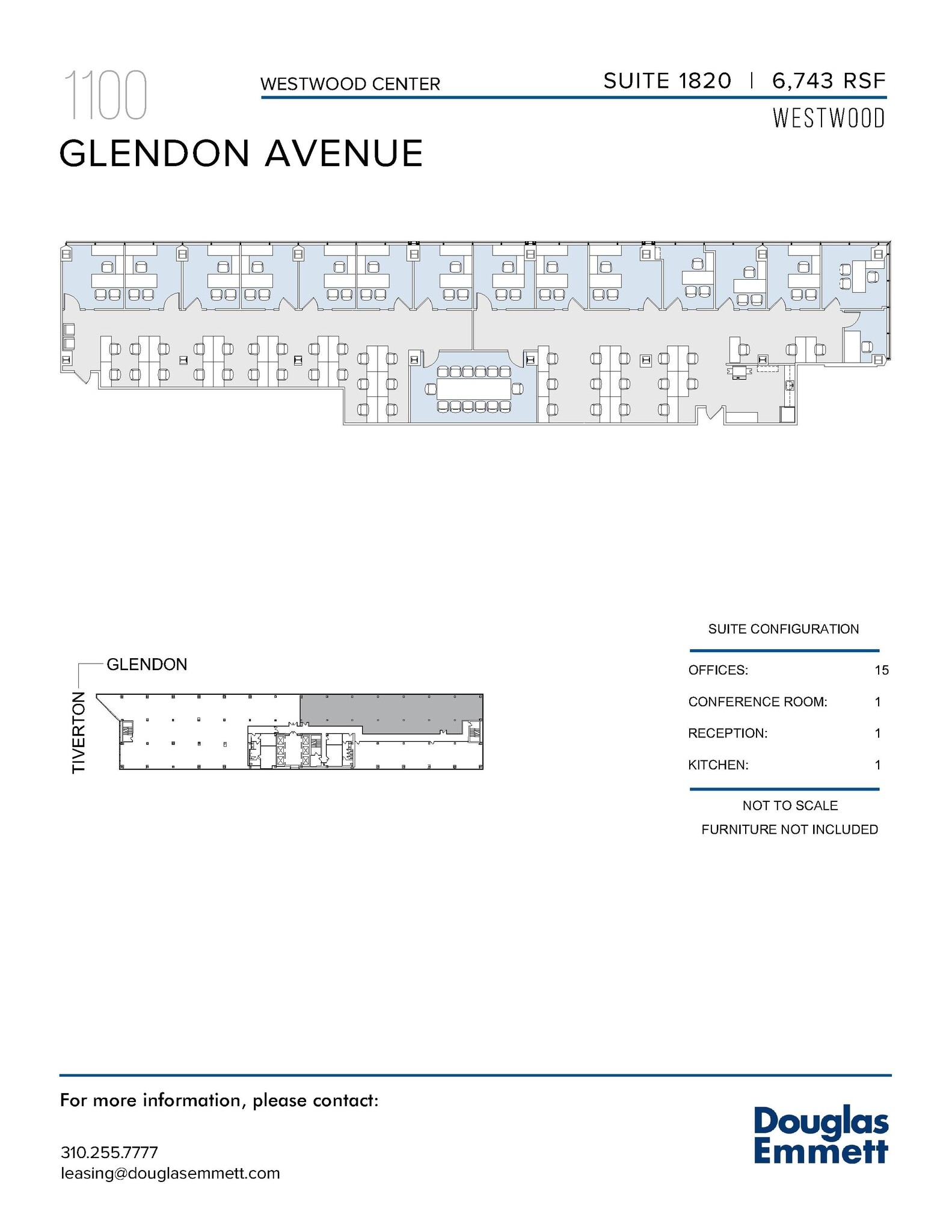 1100 Glendon Ave, Los Angeles, CA à louer Plan d’étage– Image 1 sur 1
