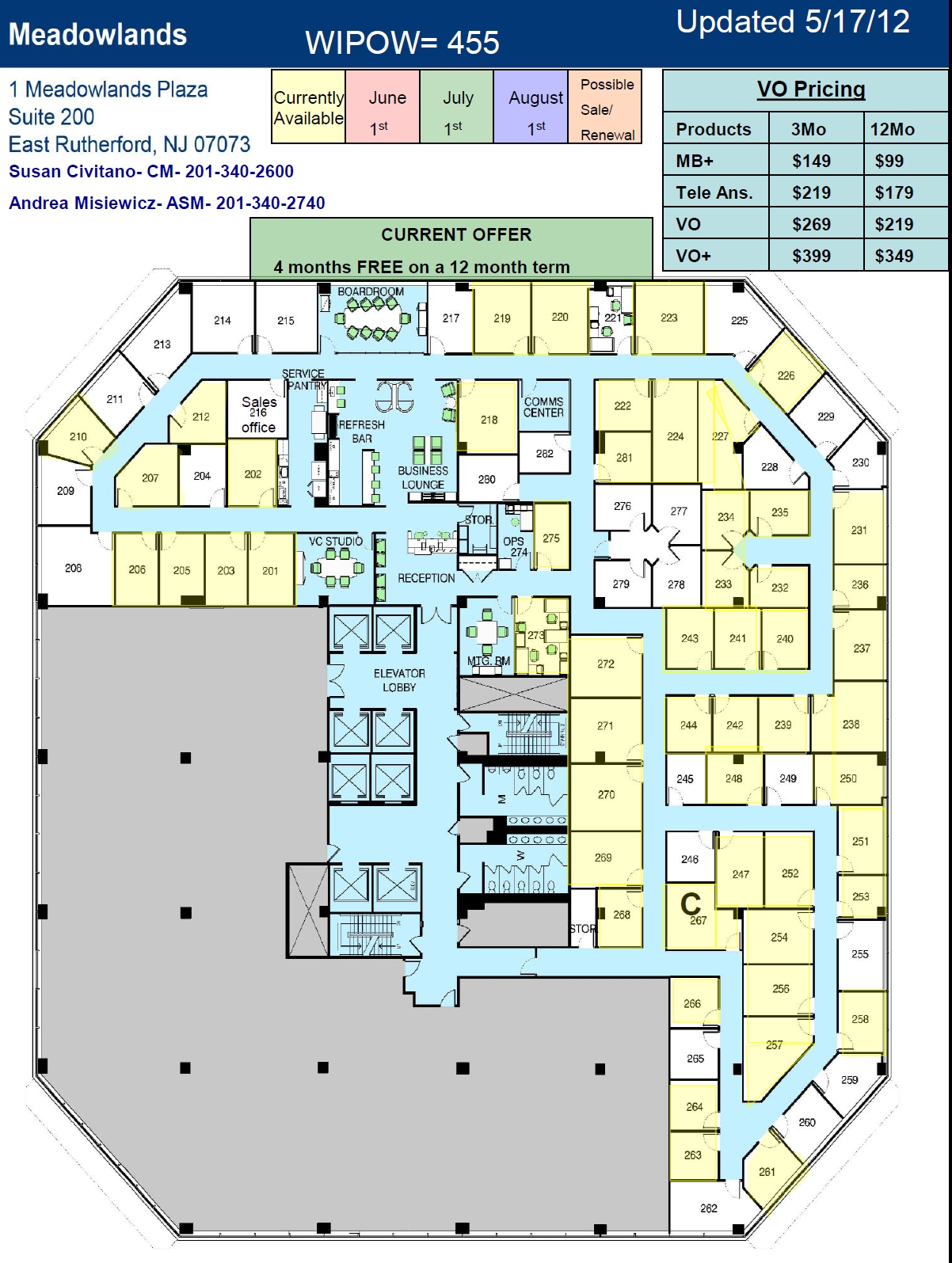 1 Meadowlands Plz, East Rutherford, NJ à louer Plan d’étage– Image 1 sur 1