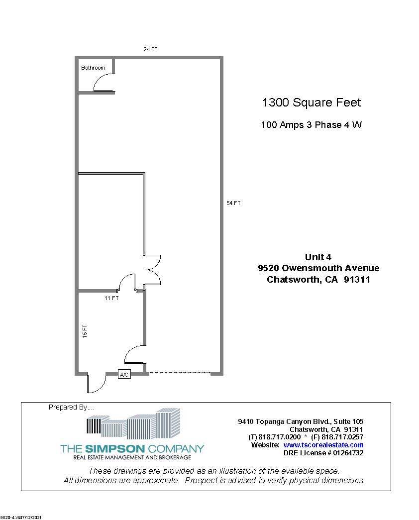 9510-9520 Owensmouth Ave, Chatsworth, CA à louer Plan d’étage– Image 1 sur 1