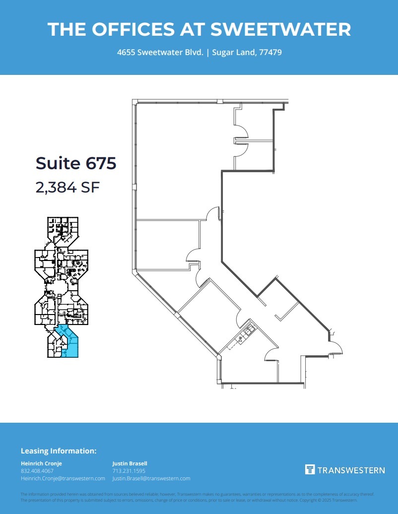 4675 Sweetwater Blvd, Sugar Land, TX à louer Plan d’étage– Image 1 sur 1
