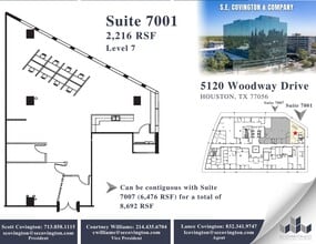 5120 Woodway Dr, Houston, TX à louer Plan d’étage– Image 1 sur 2