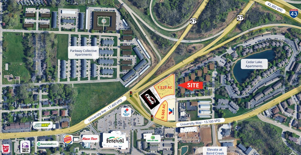 2475/2491 University Ave, Green Bay, WI à louer - Aérien – Image 1 sur 5