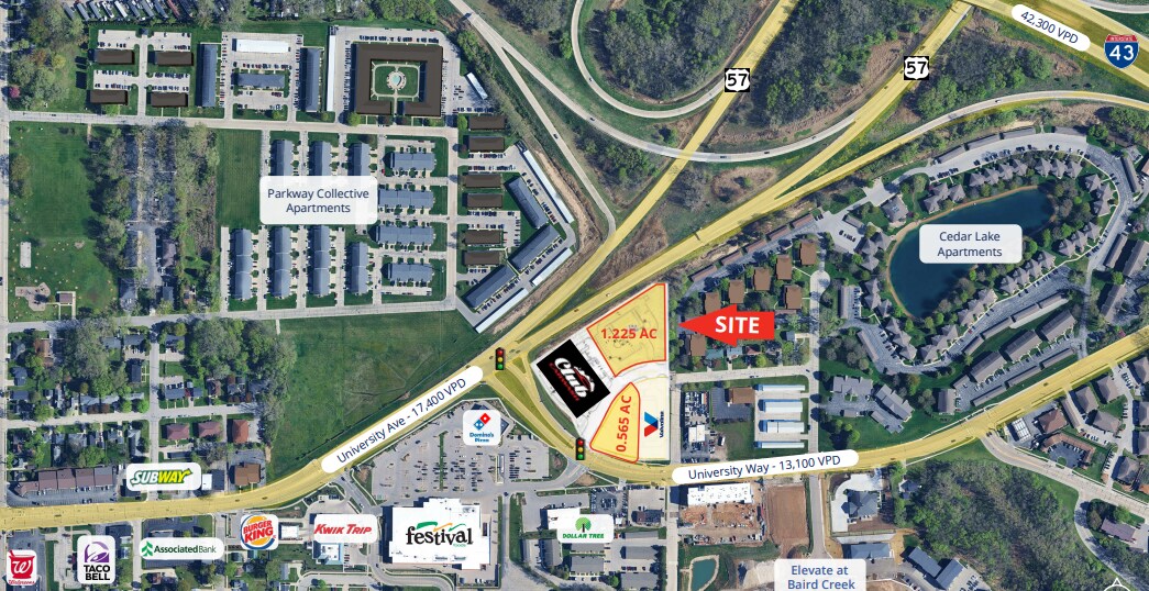 2475/2491 University Ave, Green Bay, WI à louer Aérien– Image 1 sur 6