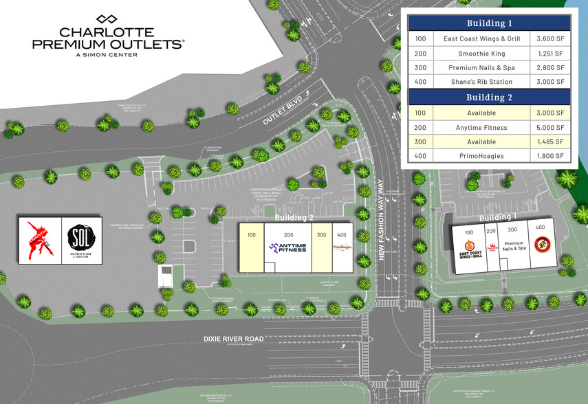 8736 Outlets Blvd, Charlotte, NC à louer - Plan de site – Image 3 sur 6