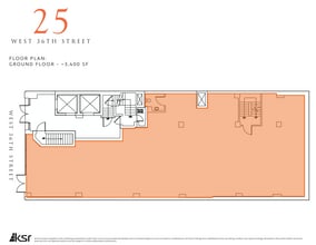 25 W 36th St, New York, NY à louer Plan d’étage– Image 2 sur 2
