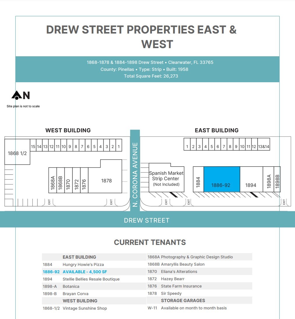 1884 Drew St, Clearwater, FL à louer Plan de site– Image 1 sur 1