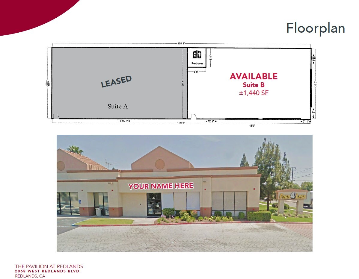 2050 W Redlands Blvd, Redlands, CA à louer Plan d’étage– Image 1 sur 3