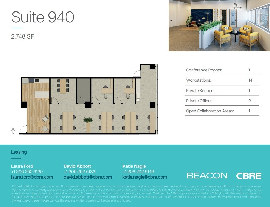 1100 Olive Way, Seattle, WA à louer Plan d’étage– Image 1 sur 1