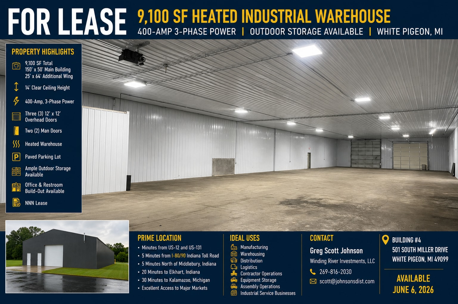 501 S Miller Dr, White Pigeon, MI à louer Photo intérieure– Image 1 sur 2