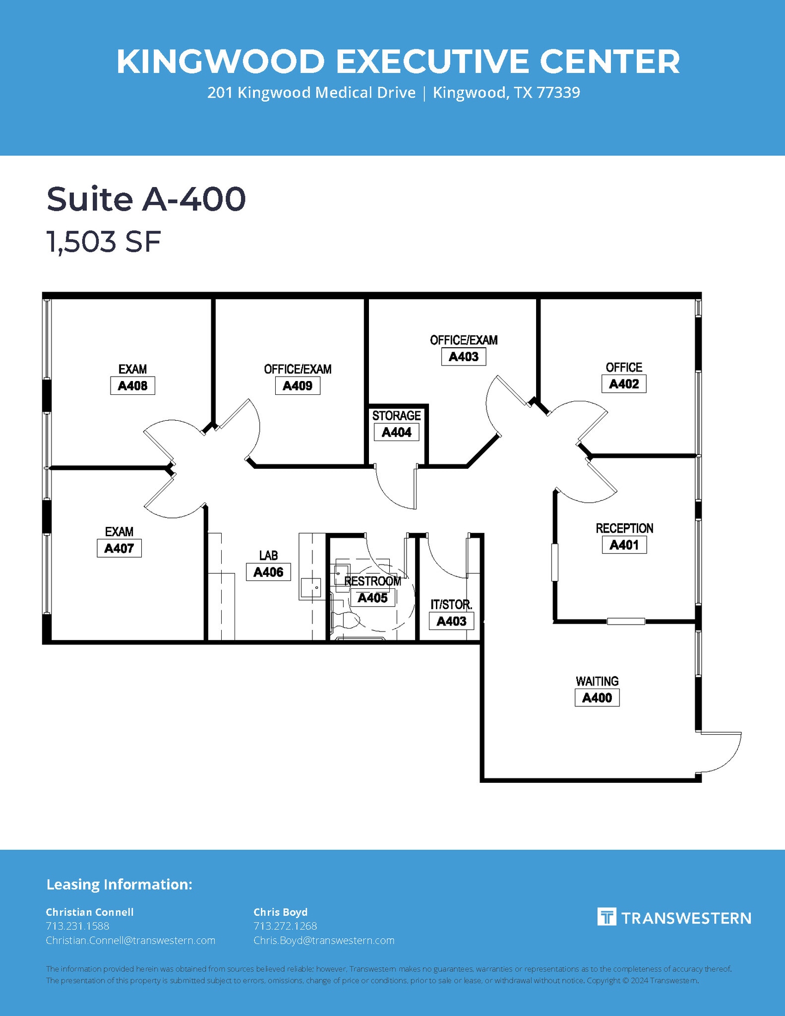 201 Kingwood Medical Dr, Kingwood, TX à louer Plan d’étage– Image 1 sur 1