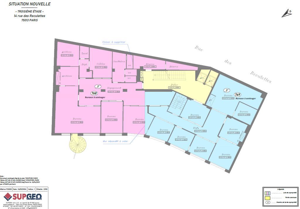14 Rue Des Reculettes, Paris, PAR 75013 - Lot Lot 3e -  - Plan d’étage - Image 1 of 5