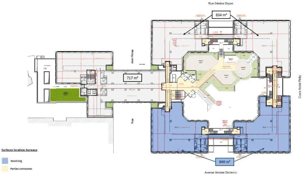 Bureau dans Villeurbanne à louer Plan d’étage– Image 1 sur 5