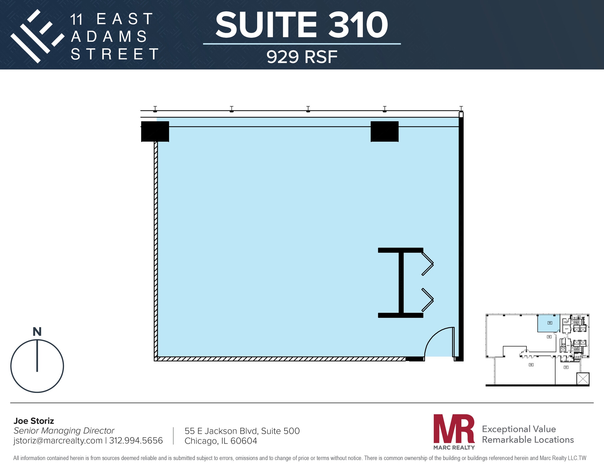11 E Adams St, Chicago, IL à louer Plan d’étage– Image 1 sur 1