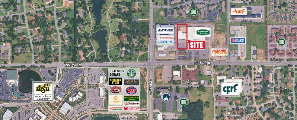 4930-4950 E 21st St, Wichita, KS à louer - Aérien – Image 1 sur 2