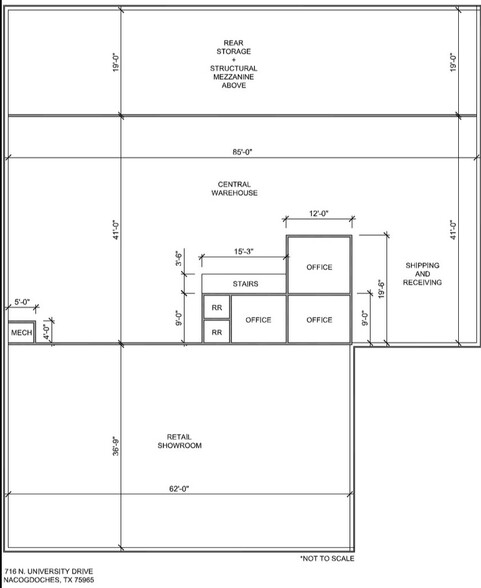 716 N University Dr, Nacogdoches, TX à louer - Plan d’étage – Image 2 sur 5