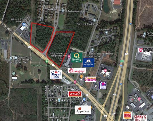 10 acres Sam Nunn Blvd., Perry, GA à vendre - Aérien – Image 2 sur 2