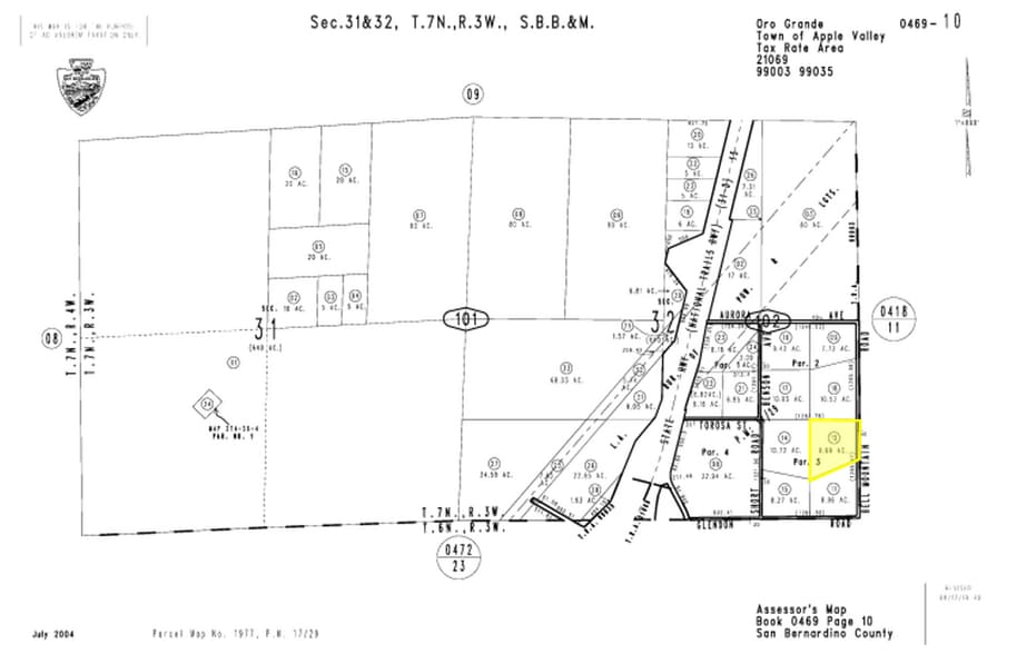 0 Bell Mountain Rd, Apple Valley, CA à vendre - Plan cadastral – Image 2 sur 2
