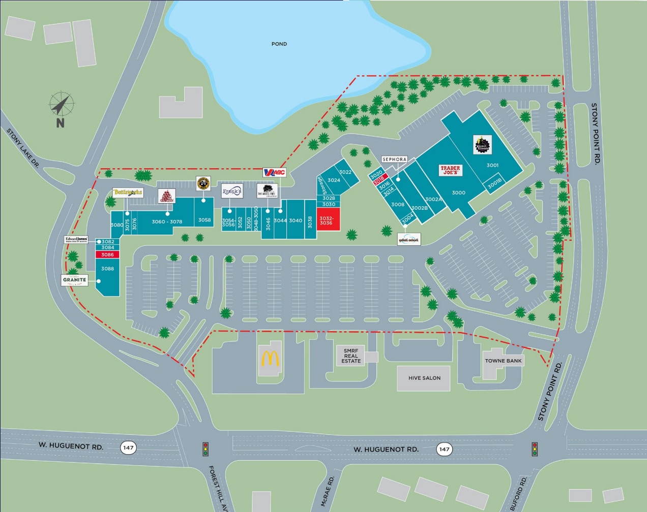 3000-3096 Stony Point Rd, Richmond, VA à louer Plan de site– Image 1 sur 1