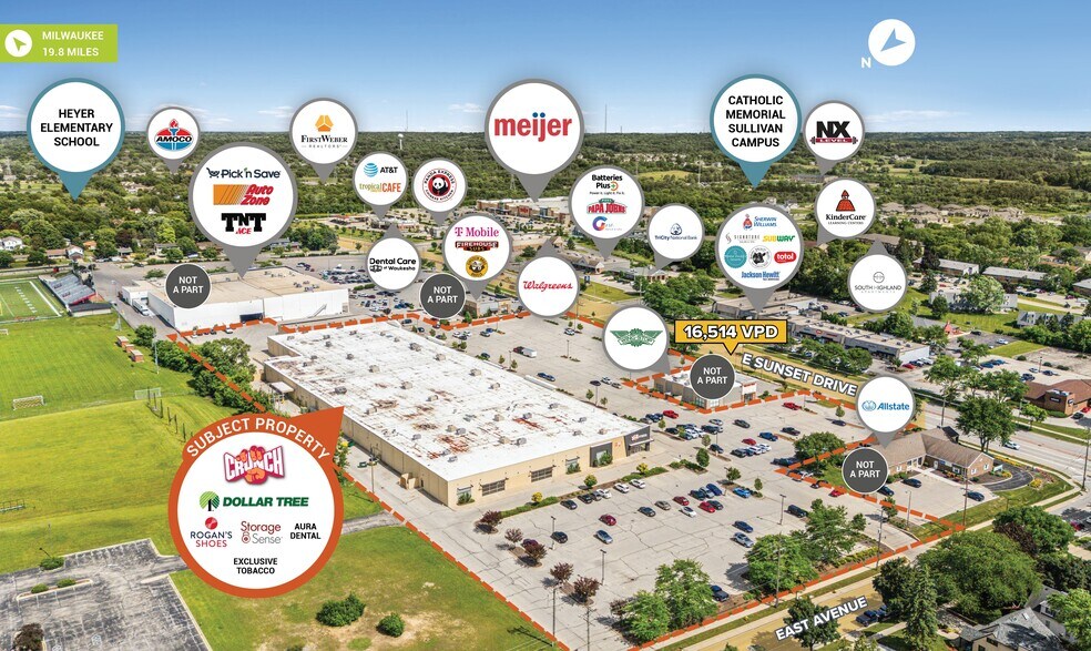 120 E Sunset Dr, Waukesha, WI à vendre - Aérien – Image 2 sur 4