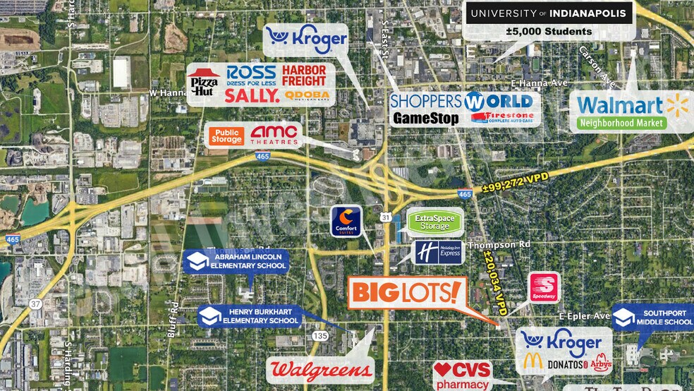 5520 Madison Ave, Indianapolis, IN à louer - Aérien – Image 2 sur 5