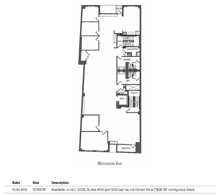 7514 Wisconsin Ave, Bethesda, MD à louer Plan d’étage– Image 1 sur 1