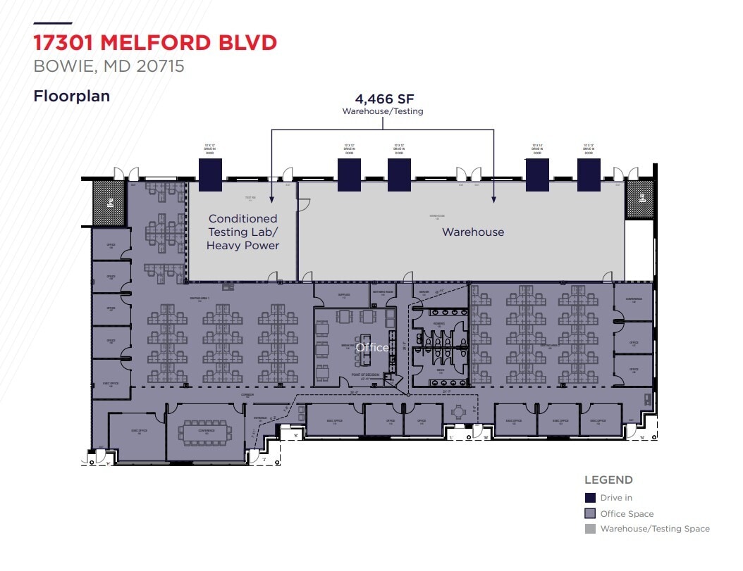 17301 Melford Blvd, Bowie, MD à louer Plan d’étage– Image 1 sur 1