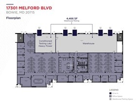 17301 Melford Blvd, Bowie, MD à louer Plan d’étage– Image 1 sur 1
