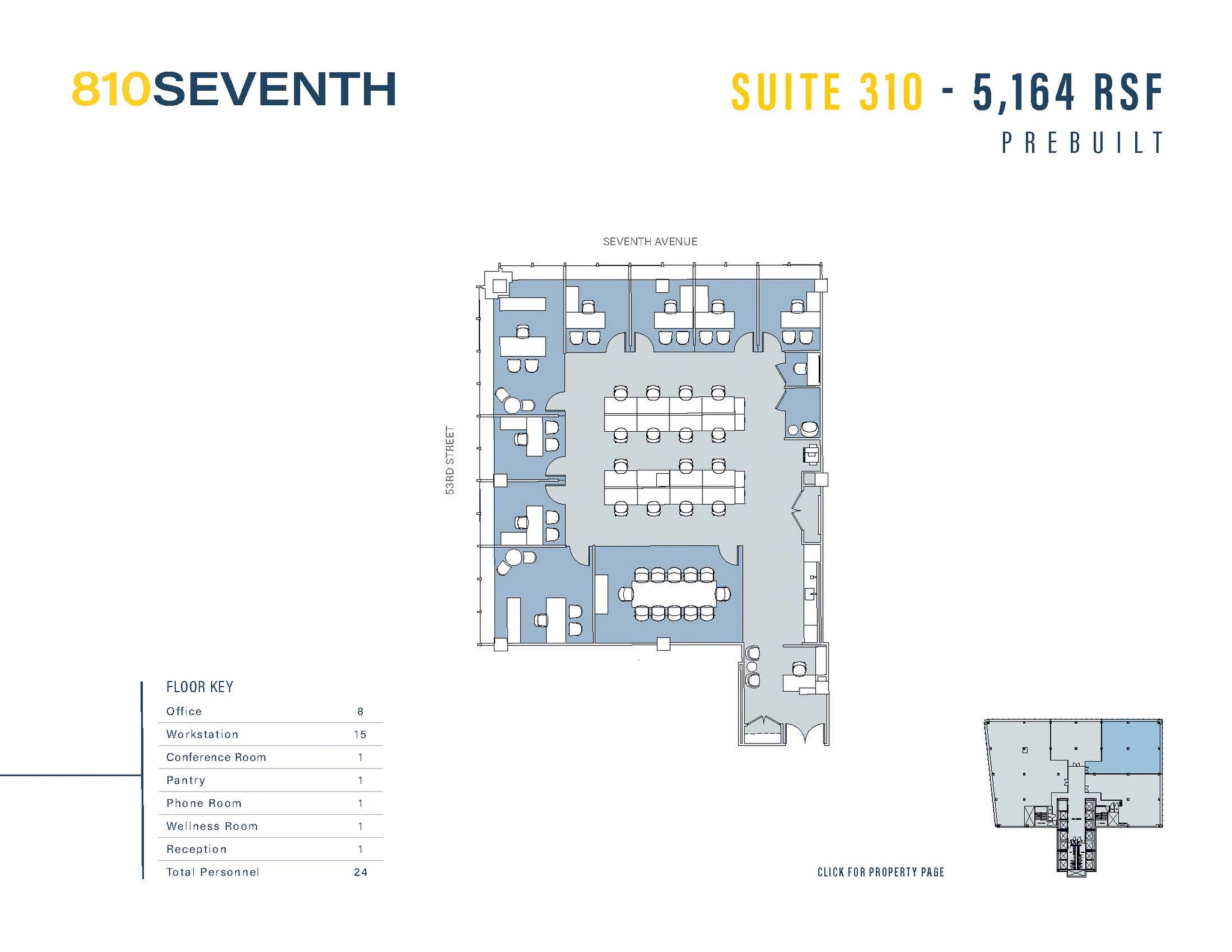 810 Seventh Ave, New York, NY à louer Plan d’étage– Image 1 sur 5