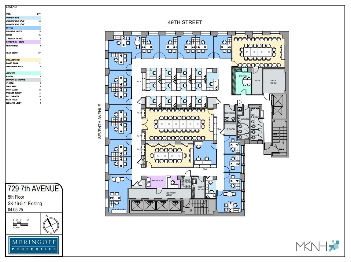 729 Seventh Ave, New York, NY à louer Plan d’étage– Image 1 sur 1