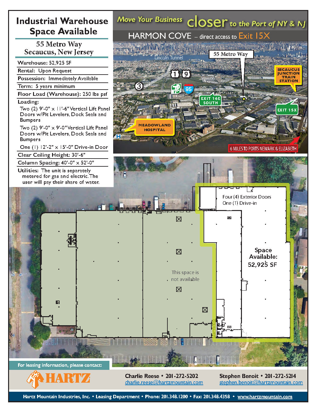 55 Metro Way, Secaucus, NJ à louer Plan d’étage– Image 1 sur 1