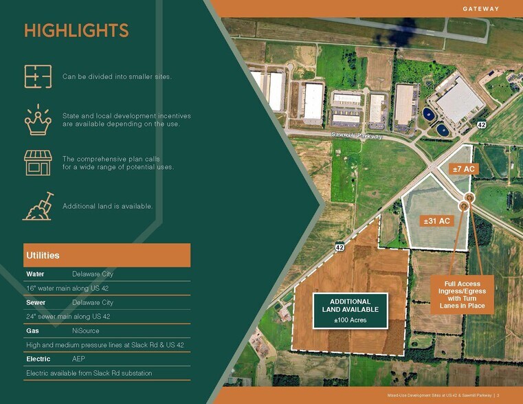 US 42 & Sawmill Parkway, Delaware, OH à vendre - Aérien – Image 2 sur 2