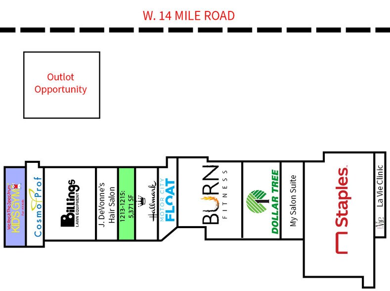 1077-1255 W 14 Mile Rd, Clawson, MI à louer - Plan de site – Image 3 sur 8