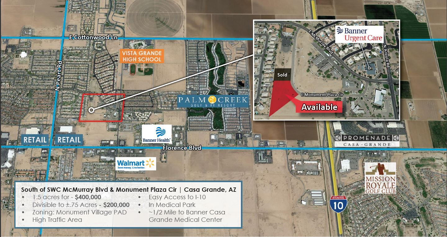 SW McMurray Blvd & Monument Plaza Cir, Casa Grande, AZ à vendre Photo de l’immeuble– Image 1 sur 4