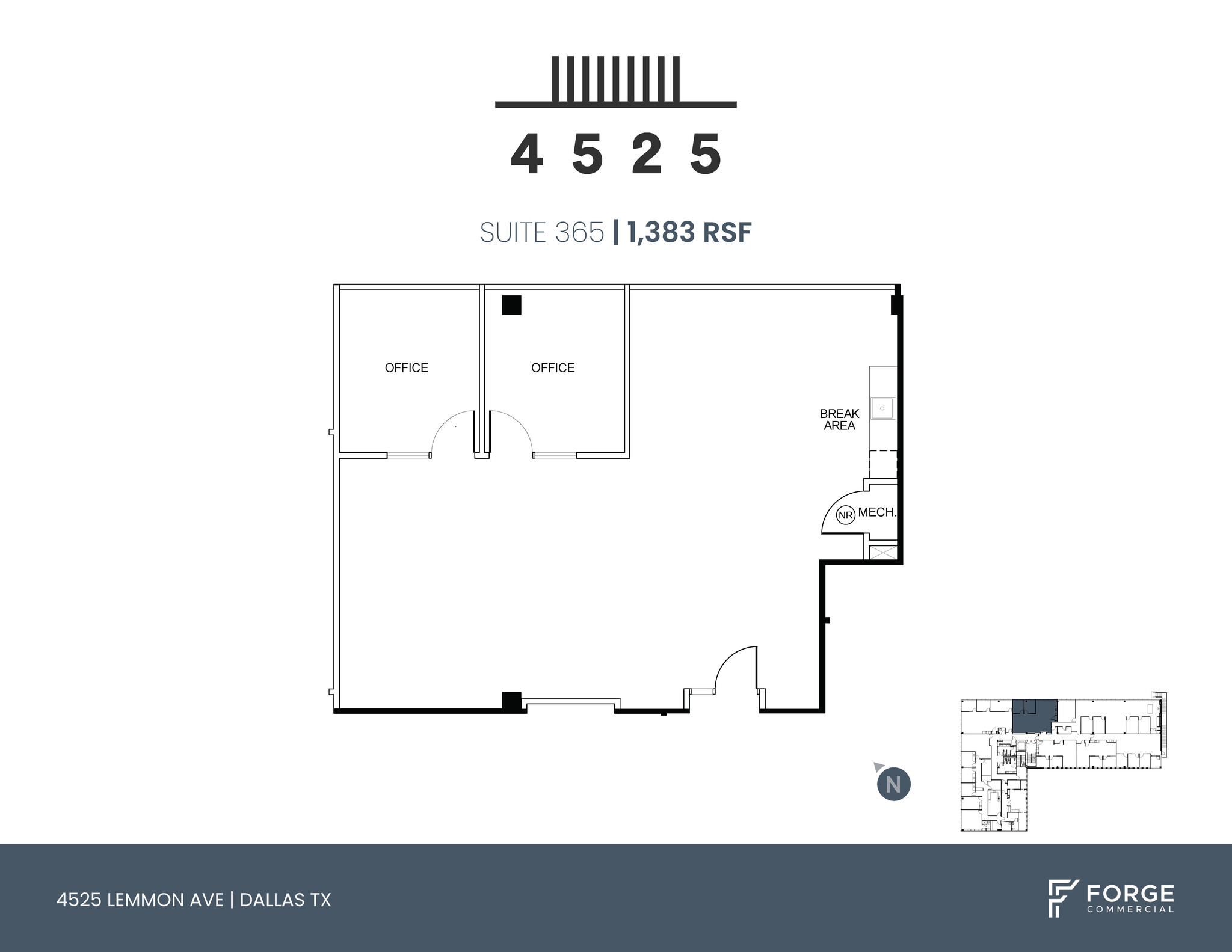 4525 Lemmon Ave, Dallas, TX à louer Plan d’étage– Image 1 sur 4