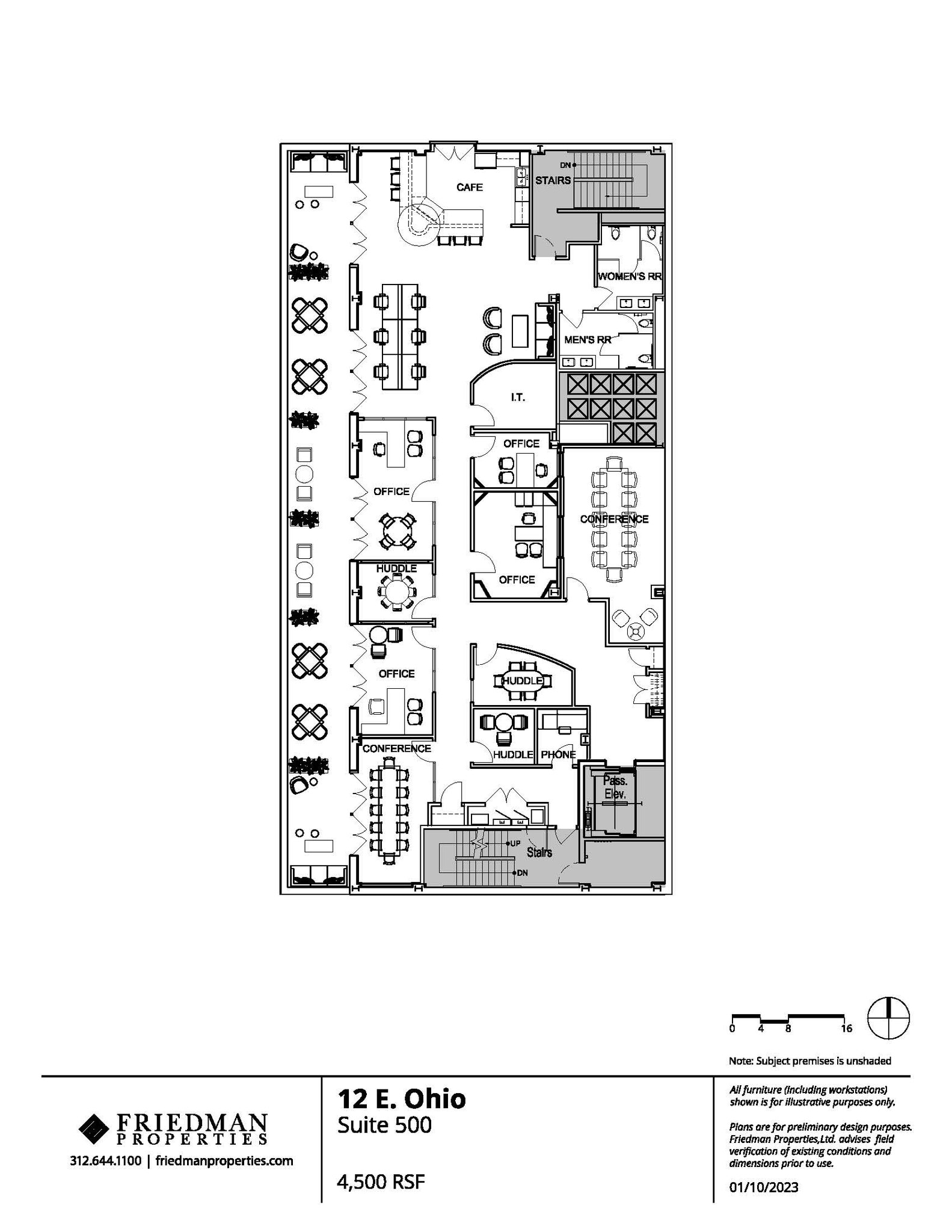 12 E Ohio St, Chicago, IL à louer Plan d’étage– Image 1 sur 2