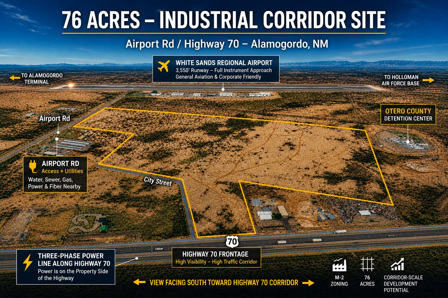 Hwy 70 Frontage w/dual access on Airport Rd, Alamogordo, NM à vendre Photo de l’immeuble– Image 1 sur 15