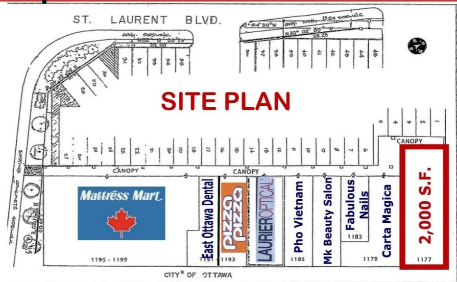 1171-1195 St Laurent Blvd, Ottawa, ON à louer Plan de site– Image 1 sur 1