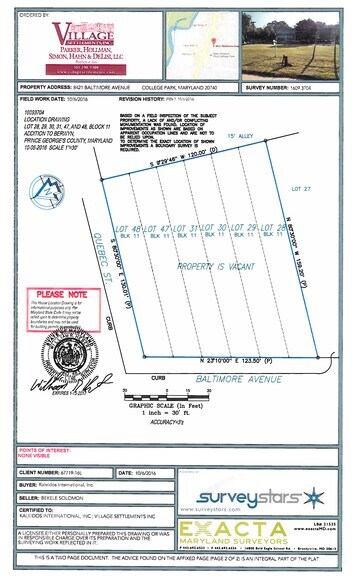 8421-8429 Baltimore Ave, College Park, MD à vendre - Plan de site – Image 3 sur 3