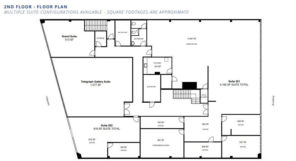 1715-1723 Broadway, Oakland, CA à louer Plan d’étage– Image 1 sur 1