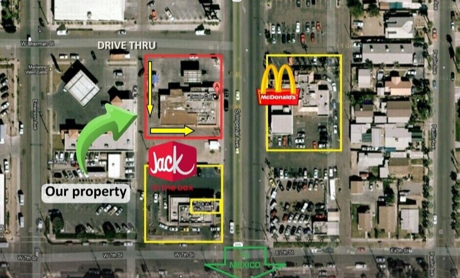 717-723 S Imperial Ave, Calexico, CA à vendre - Aérien – Image 3 sur 24