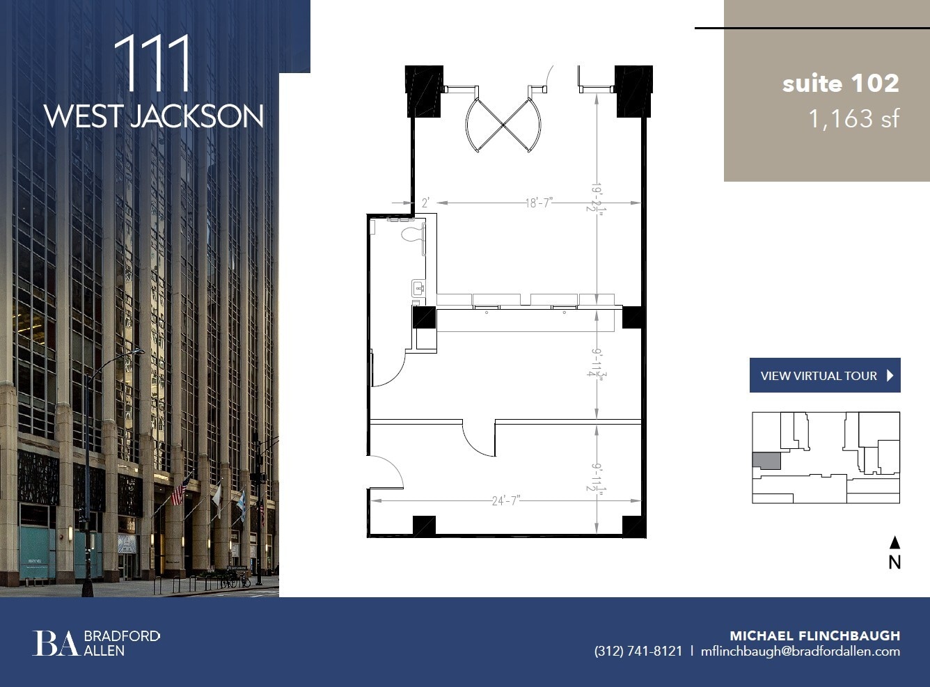 111 W Jackson Blvd, Chicago, IL à louer Plan d’étage– Image 1 sur 5