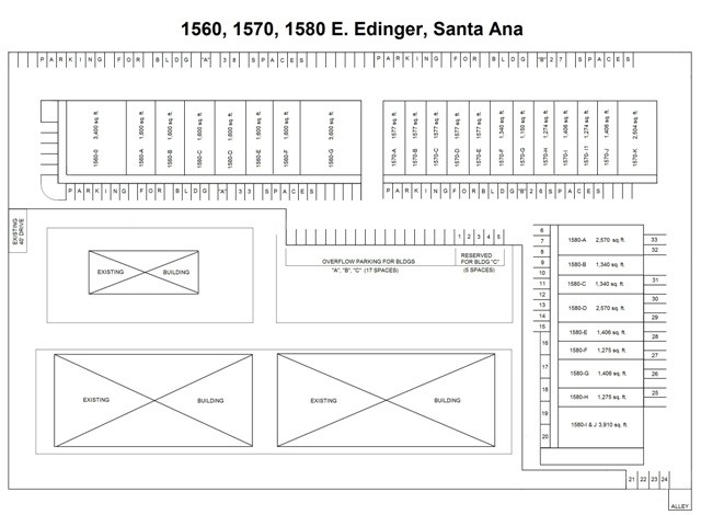 1580 E Edinger Ave, Santa Ana, CA à louer - Plan de site – Image 3 sur 3