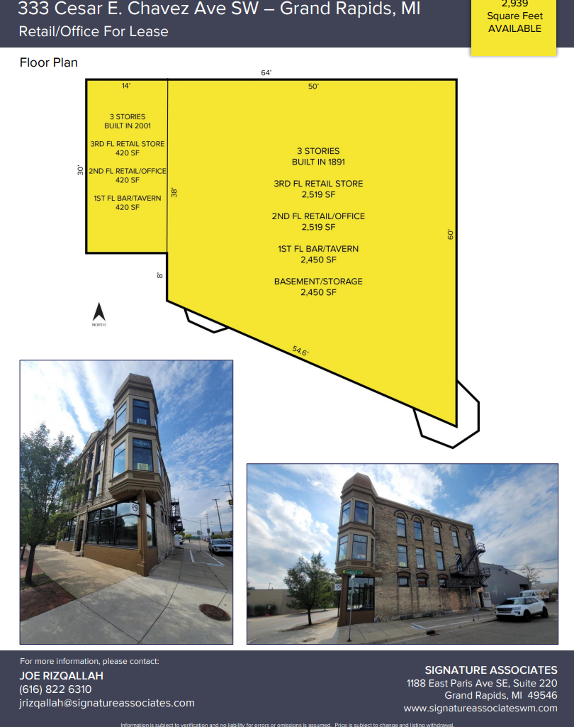 333 Cesar E Chavez Ave SW, Grand Rapids, MI à louer Plan d’étage– Image 1 sur 1