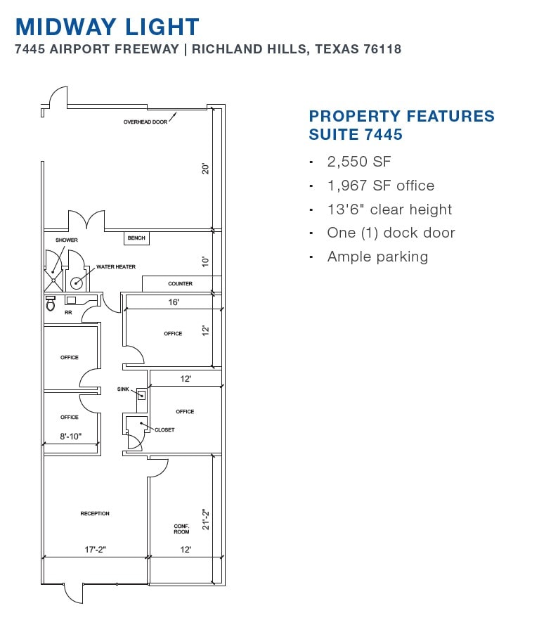 7450-7470 Dogwood Park, Richland Hills, TX à louer Plan d’étage– Image 1 sur 1
