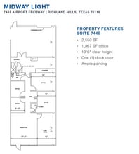 7450-7470 Dogwood Park, Richland Hills, TX à louer Plan d’étage– Image 1 sur 1