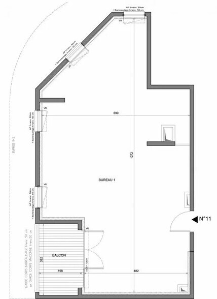 Bureau dans Nice à vendre - Plan d’étage – Image 2 sur 3