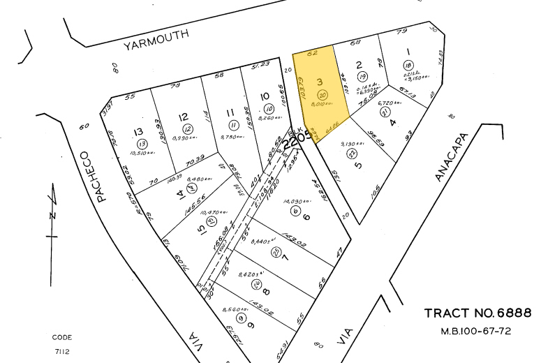 716 Yarmouth Rd, Palos Verdes Estates, CA à louer - Plan cadastral – Image 2 sur 5