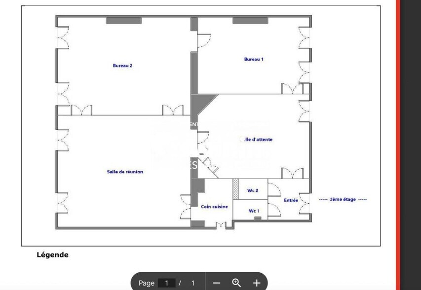 Bureau dans Paris à louer - Plan d’étage – Image 1 sur 1